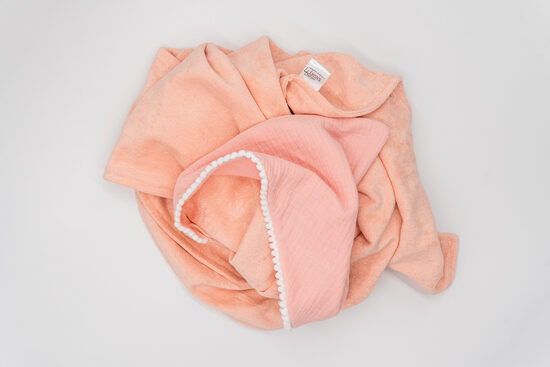 Hooded towel - Salmon pink